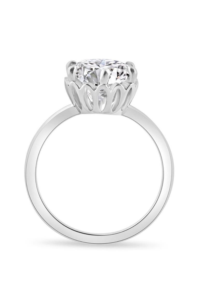 3Ct Round Cut Certified Lab Grown Diamond Engagement Ring or Gold, Alternate, color, 10k White Gold