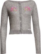 Shushu/Tong Beaded Floral Wool & Mohair Blend Cardigan