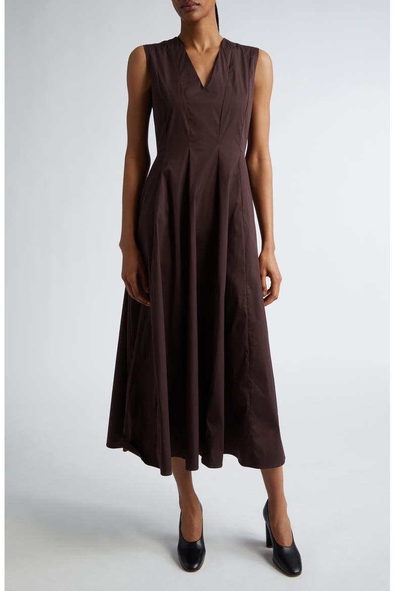 Alloro V-Neck Sleeveless Midi Dress, Main, color, WINE COLOURED