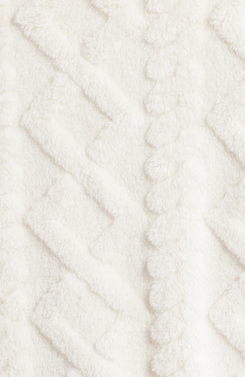 City Blues Textured Faux Fur Jacket In White