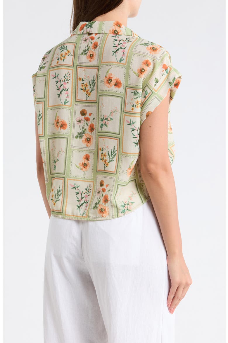 Johnny Collar Short Sleeve Crop Top, Alternate, color, SAGE