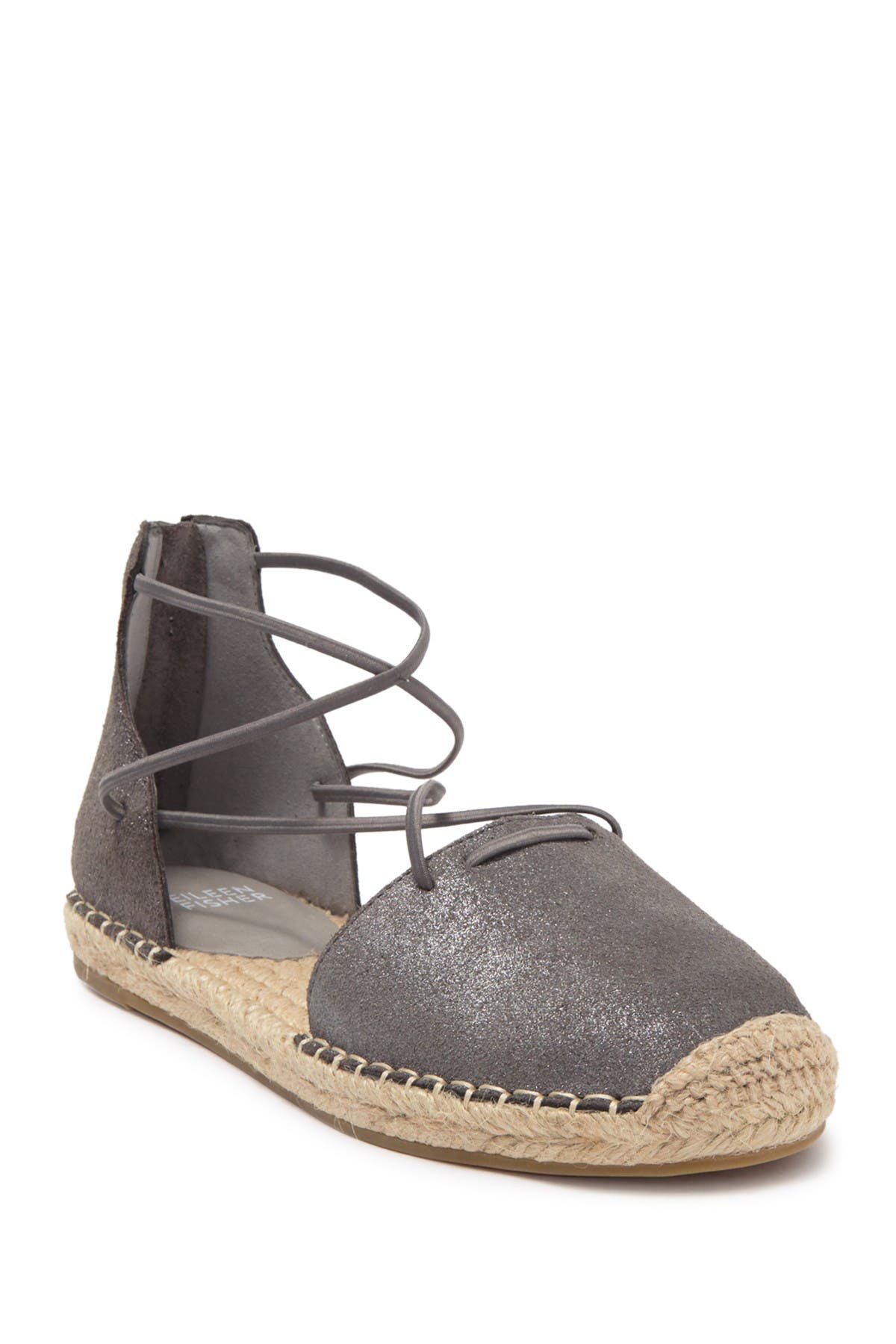 Lace Espadrille, Main, color, PEWTER