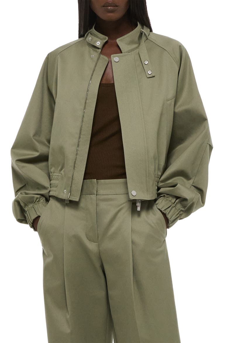 Cotton Twill Bomber Jacket, Alternate, color, VETIVER