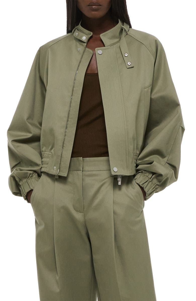 Helmut Lang Cotton Twill Bomber Jacket, Alternate, color, Vetiver