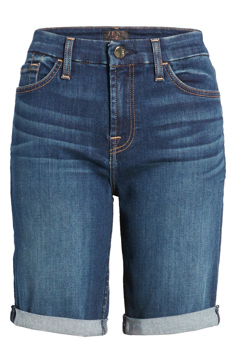 JEN7 by 7 For All Mankind JEN7 High Waist Denim Bermuda Shorts, Alternate, color,