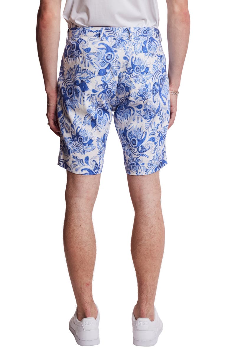 PAISLEY & GRAY Felix Slim Fit Shorts, Alternate, color, Indigo White Paisley