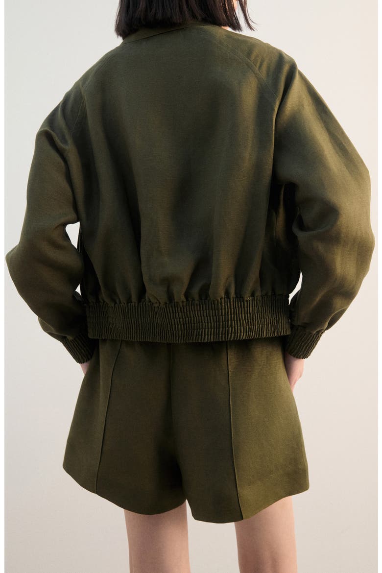 Linen Blend Jacket, Alternate, color, KHAKI