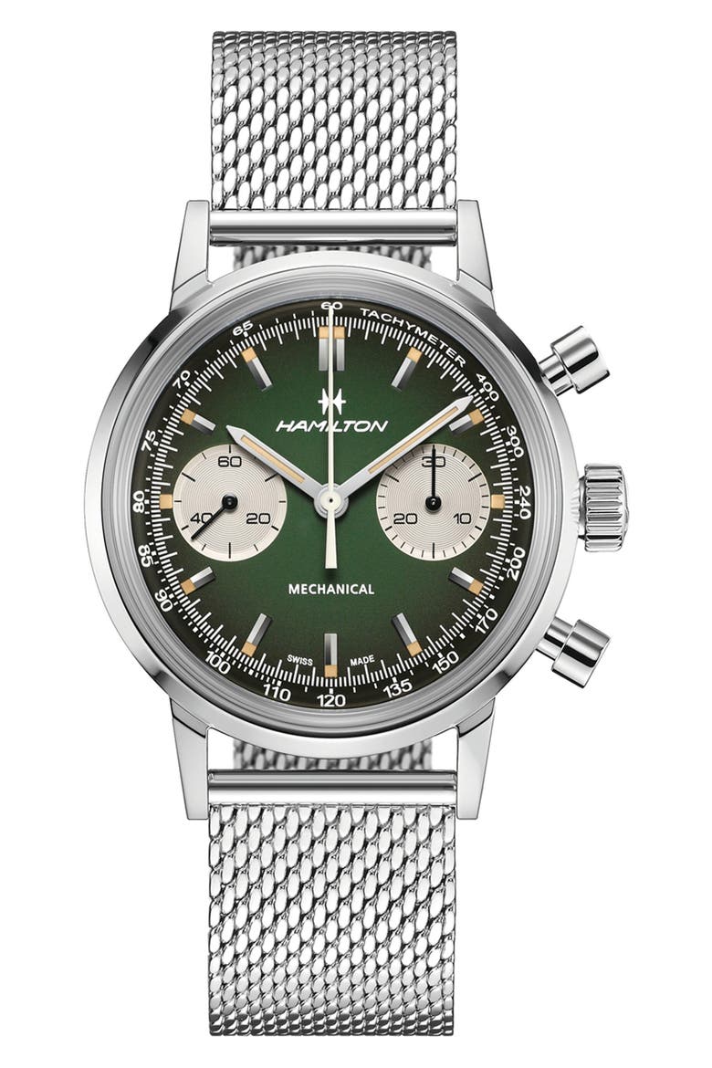 American Classic Intra-matic Chronograph Watch Set, 40mm, Main, color, GREEN