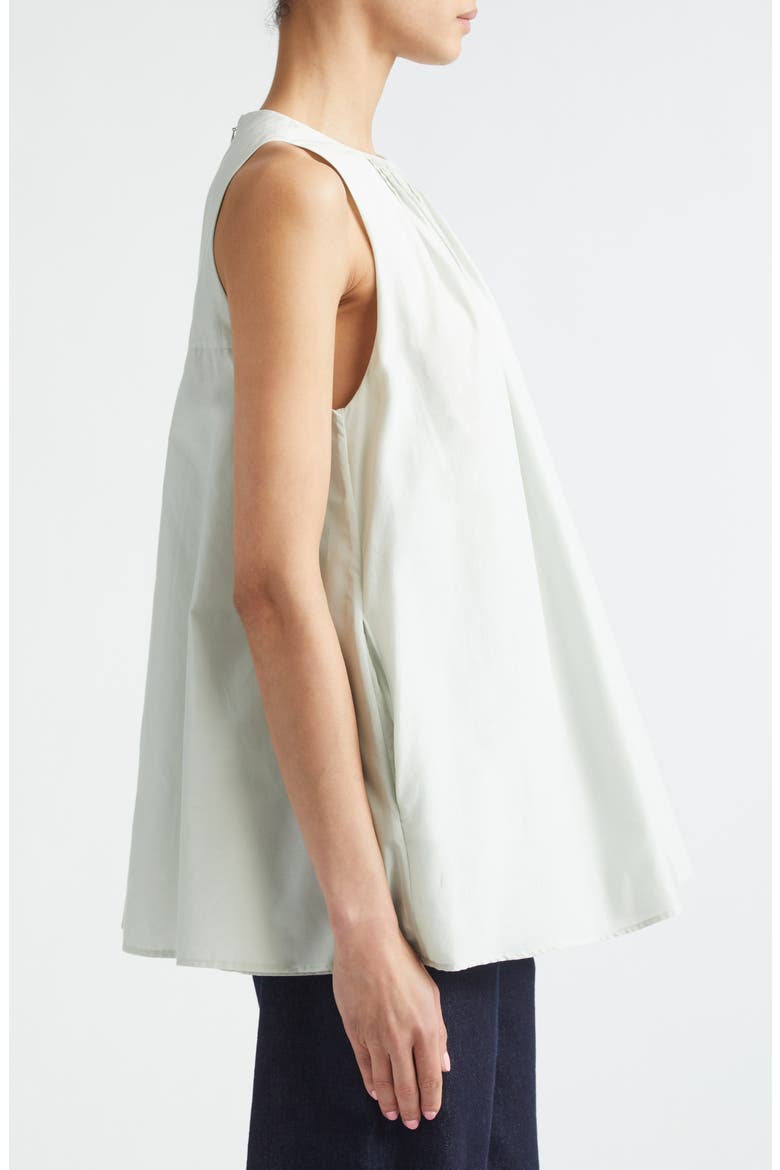Liao Pleated Neck Sleeveless Cotton & Silk Voile Top, Alternate, color, MIST