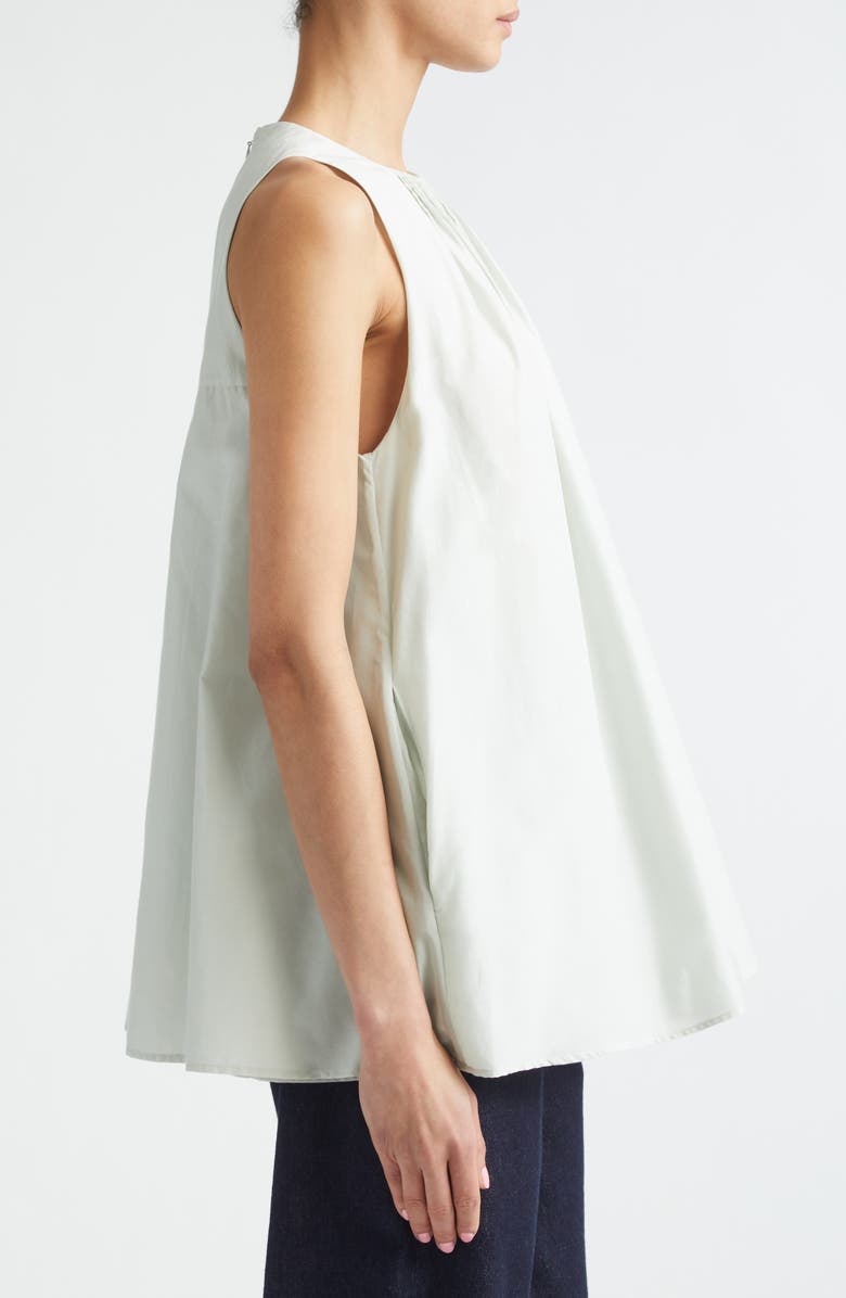 LOULOU DE SAISON Liao Pleated Neck Sleeveless Cotton & Silk Voile Top, Alternate, color, Mist