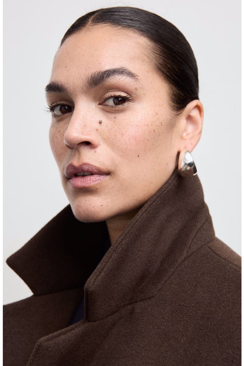 Double Breasted Coat, Alternate, color, CHOCOLATE