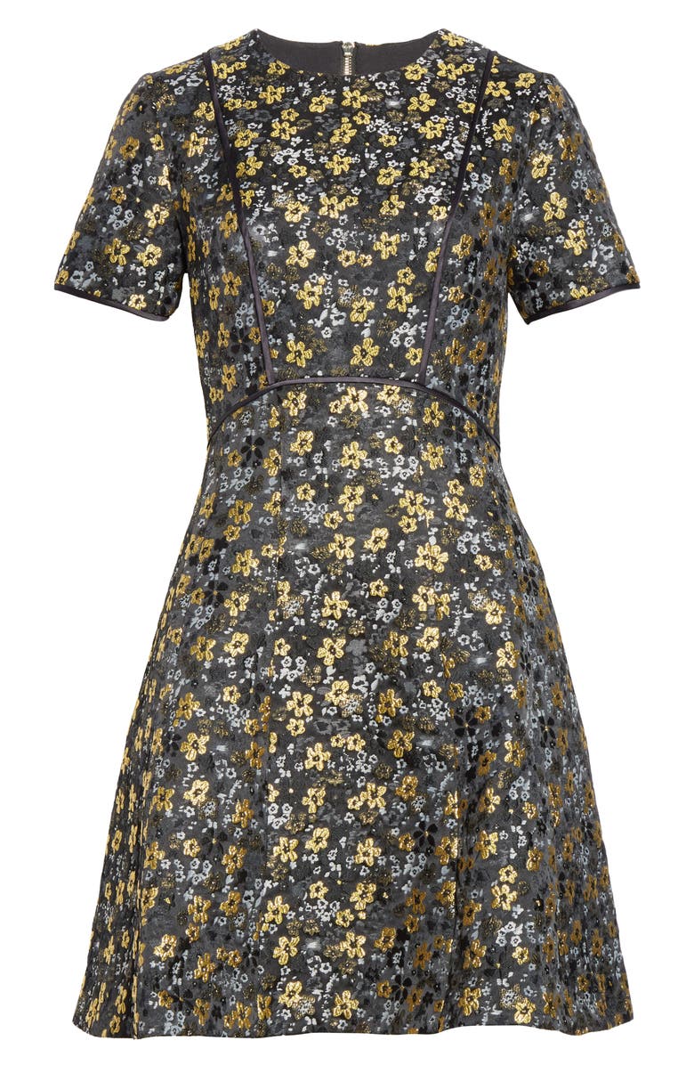 Ted Baker London Divwine Floral Jacquard Fit & Flare Dress, Alternate, color, 