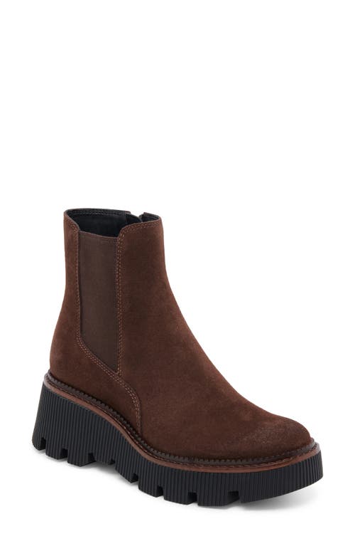 Dolce Vita Emmet H2O Waterproof Platform Bootie in Dark Brown Suede H2O 