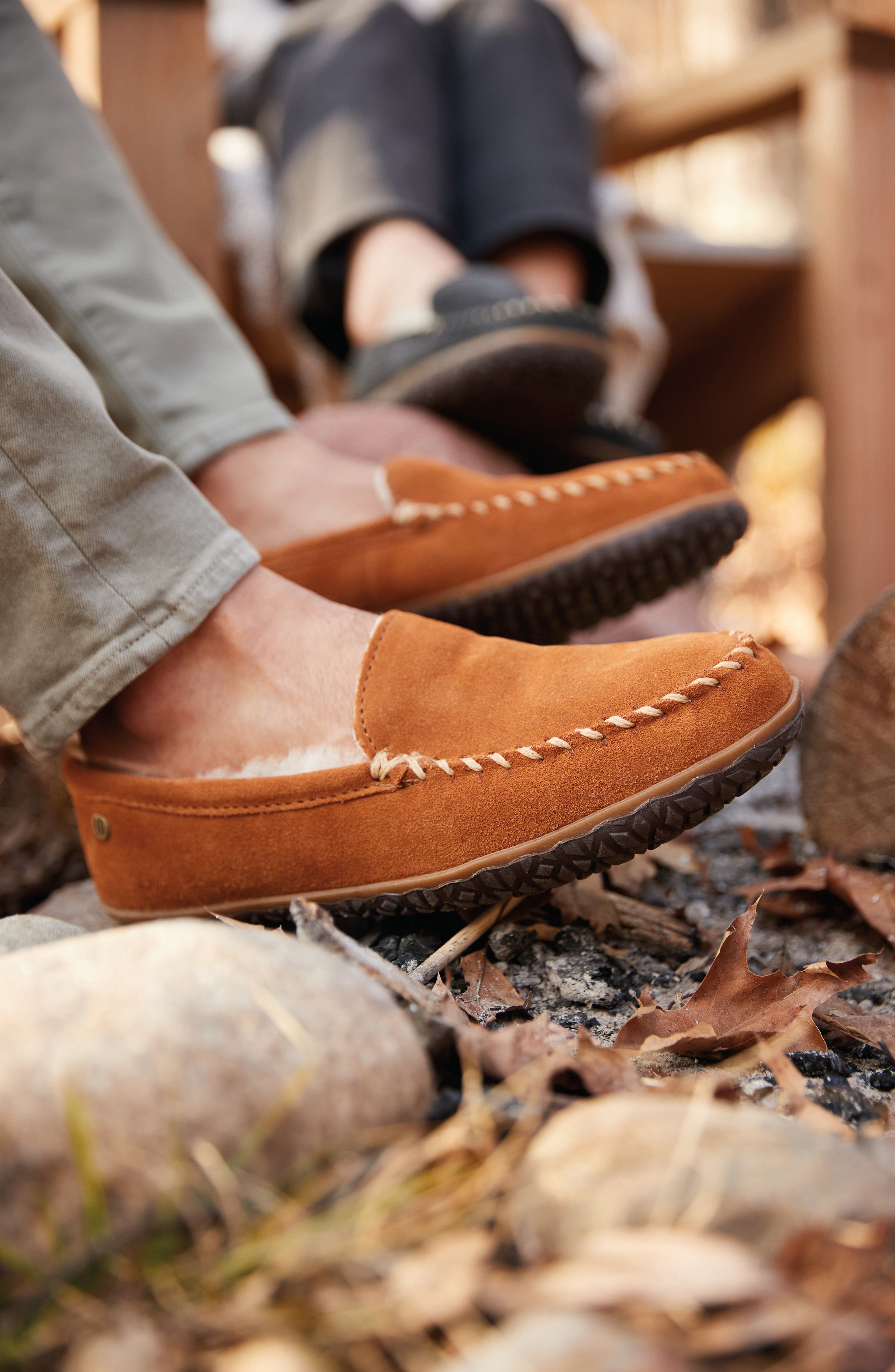 Tobie Water Resistant Genuine Shearling Lined Slipper, Alternate, color, BROWN