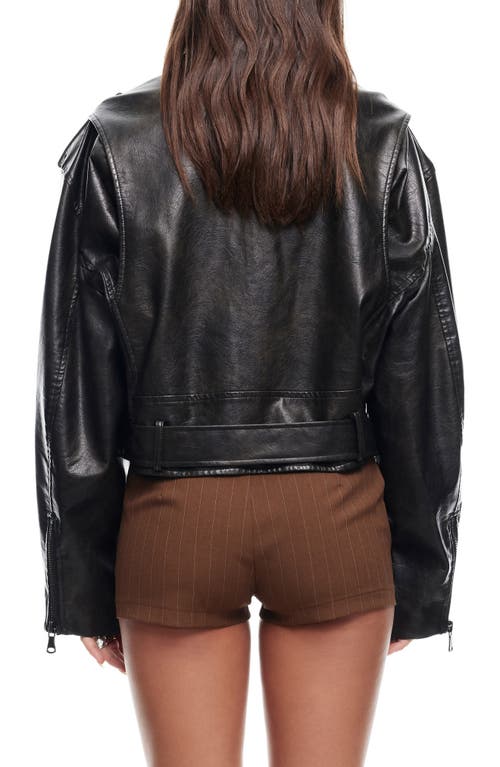 LIONESS LIONESS DRIFTWOOD FAUX LEATHER BOMBER JACKET