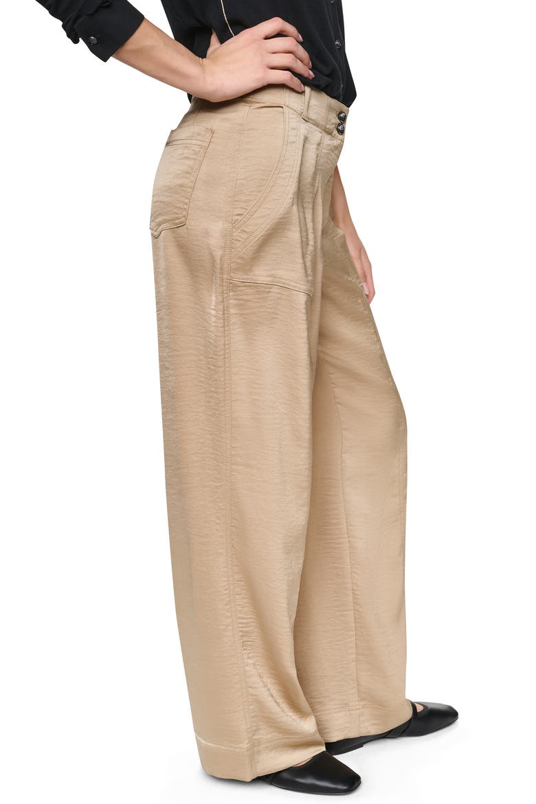 Wide Leg Glazed Pants, Alternate, color, TRAVERTINE