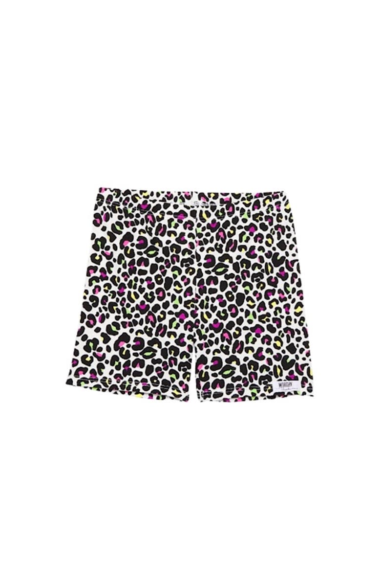 WORTHY THREADS Girls Biker Shorts, Main, color, Neon Leopard