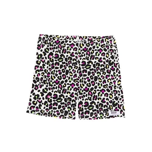 Worthy Threads Girls Biker Shorts In Neon Leopard