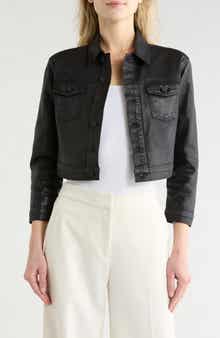 L'AGENCE Koda Coated Denim Crop Jacket