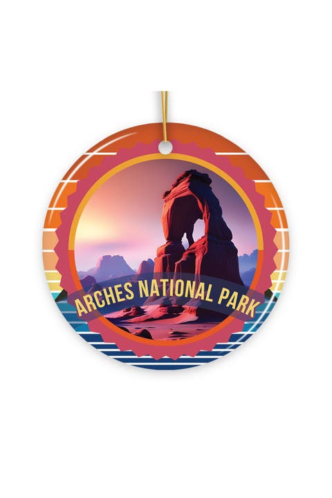 Arches National Park Retro Style Ceramic Ornament