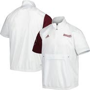 adidas Men's adidas White Texas A&M Aggies M STM AEROREADY Half-Zip Jacket