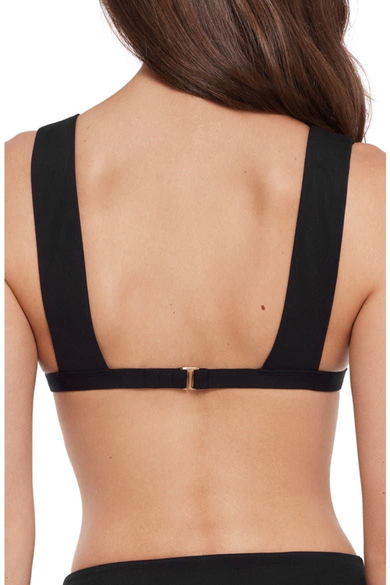 Studded Triangle Bikini Top, Alternate, color, BLACK