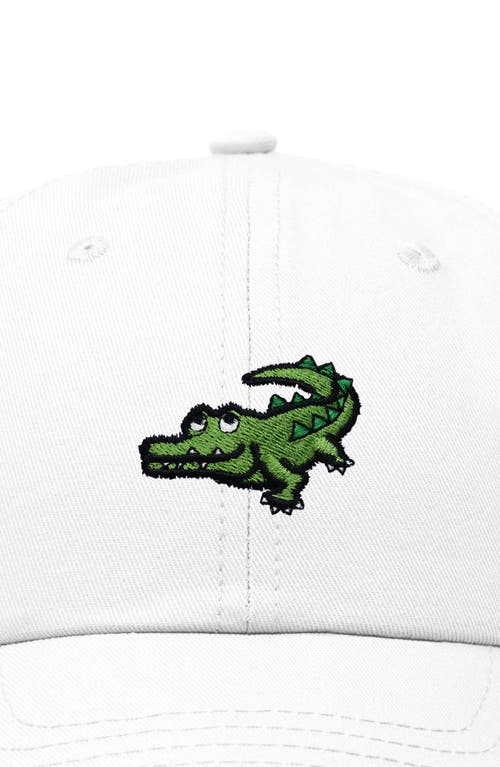 Dalix Alligator Embroidered Wildlife Cap In White