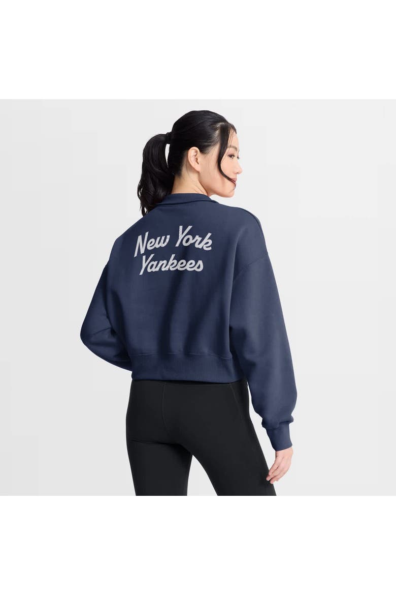 Women's Nike Navy New York Yankees Primetime Phoenix Fleece Half-Zip Sweatshirt, Alternate, color, Navy