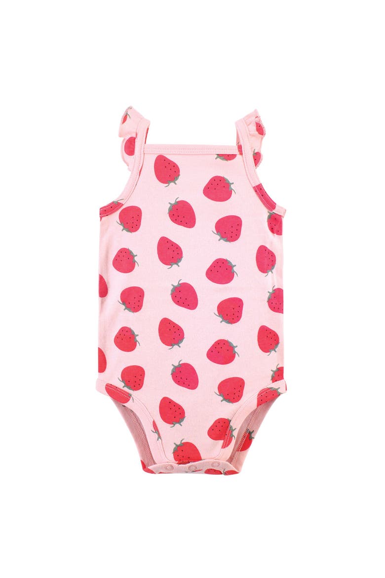 5Pk Organic Sleeveless Bodysuits, Alternate, color, Strawberries