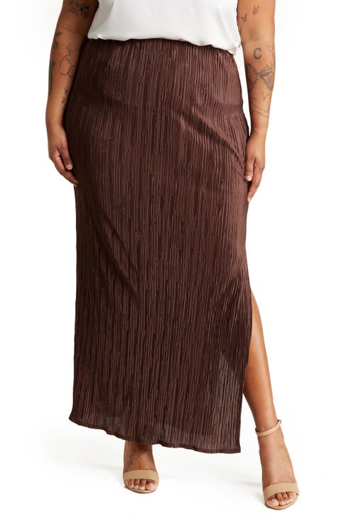 Plissé Maxi Skirt (Plus)