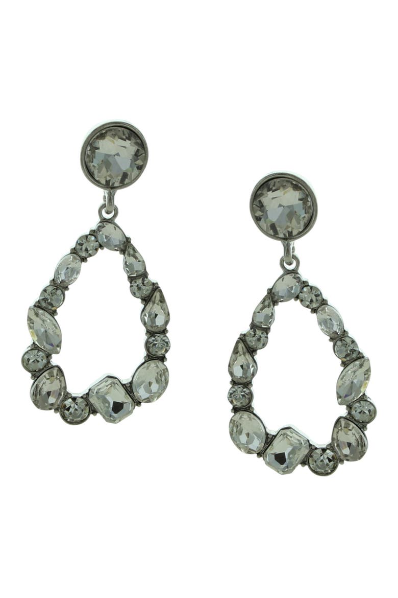 Lidah Teardrop Earrings, Main, color, SILVER / CLEAR