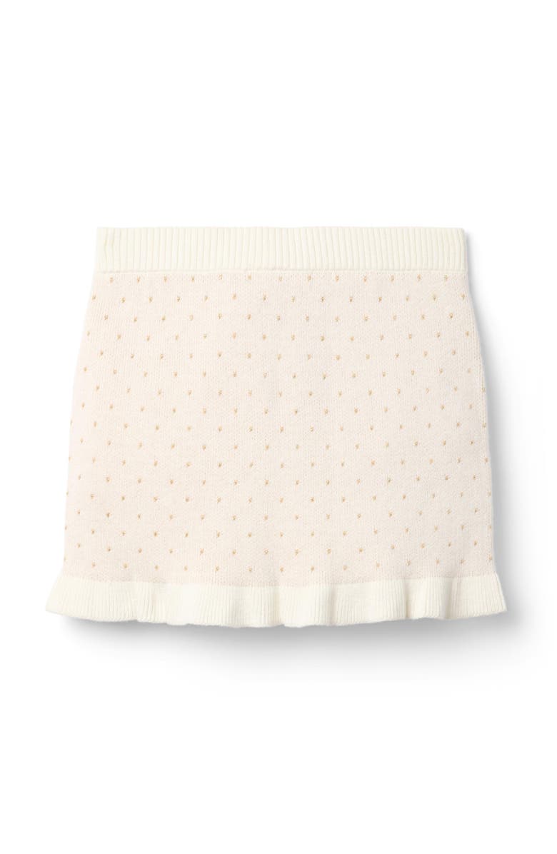 Janie and Jack Sparkle Dot Sweater Skirt, Main, color, Beige