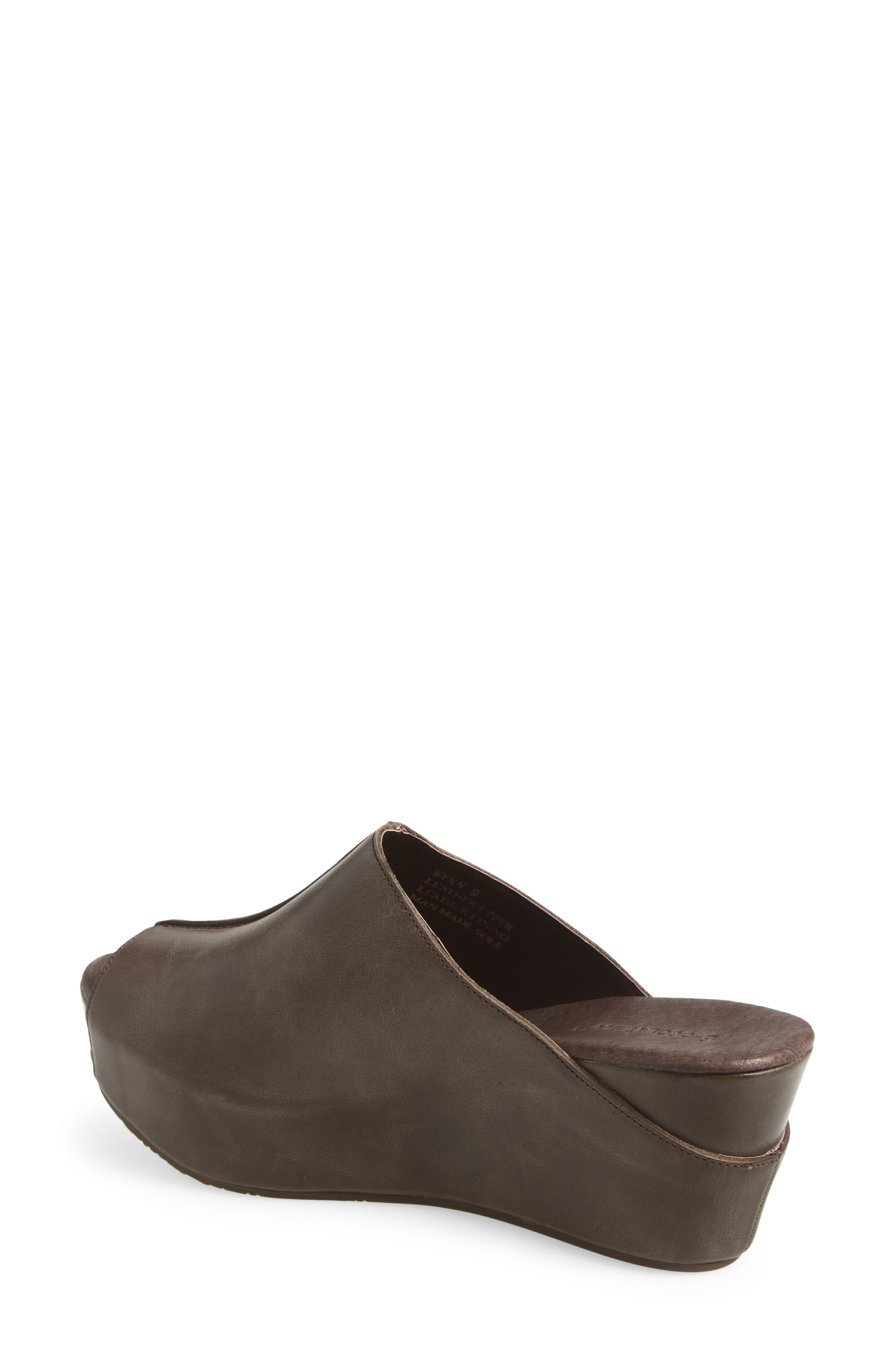 Wynn Peep Toe Mule, Alternate, color, BROWN LEATHER