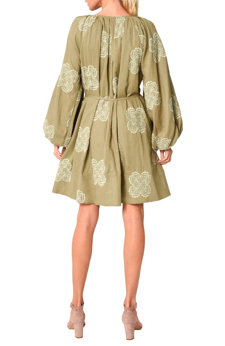 CIEBON Mia Lace Tie Waist Long Sleeve Minidress, Alternate, color,