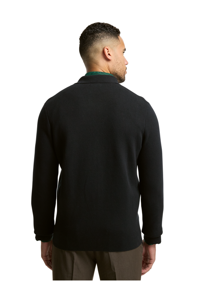 Cotton Notch Lapel Cardigan Sweater, Alternate, color, Black