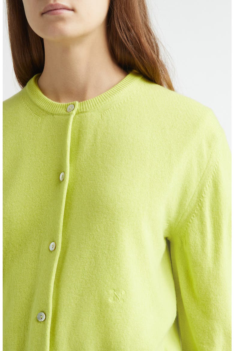 Seashell Cashmere Cardigan, Alternate, color, PISTACHE DOPEY
