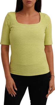 CYRUS Textured Elbow Sleeve Top