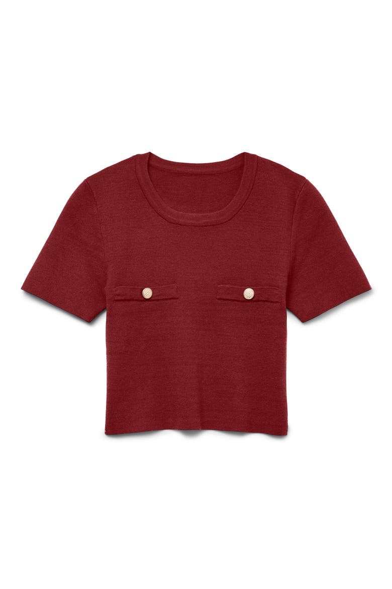 Kristen Short Sleeve Sweater, Alternate, color, SYRAH