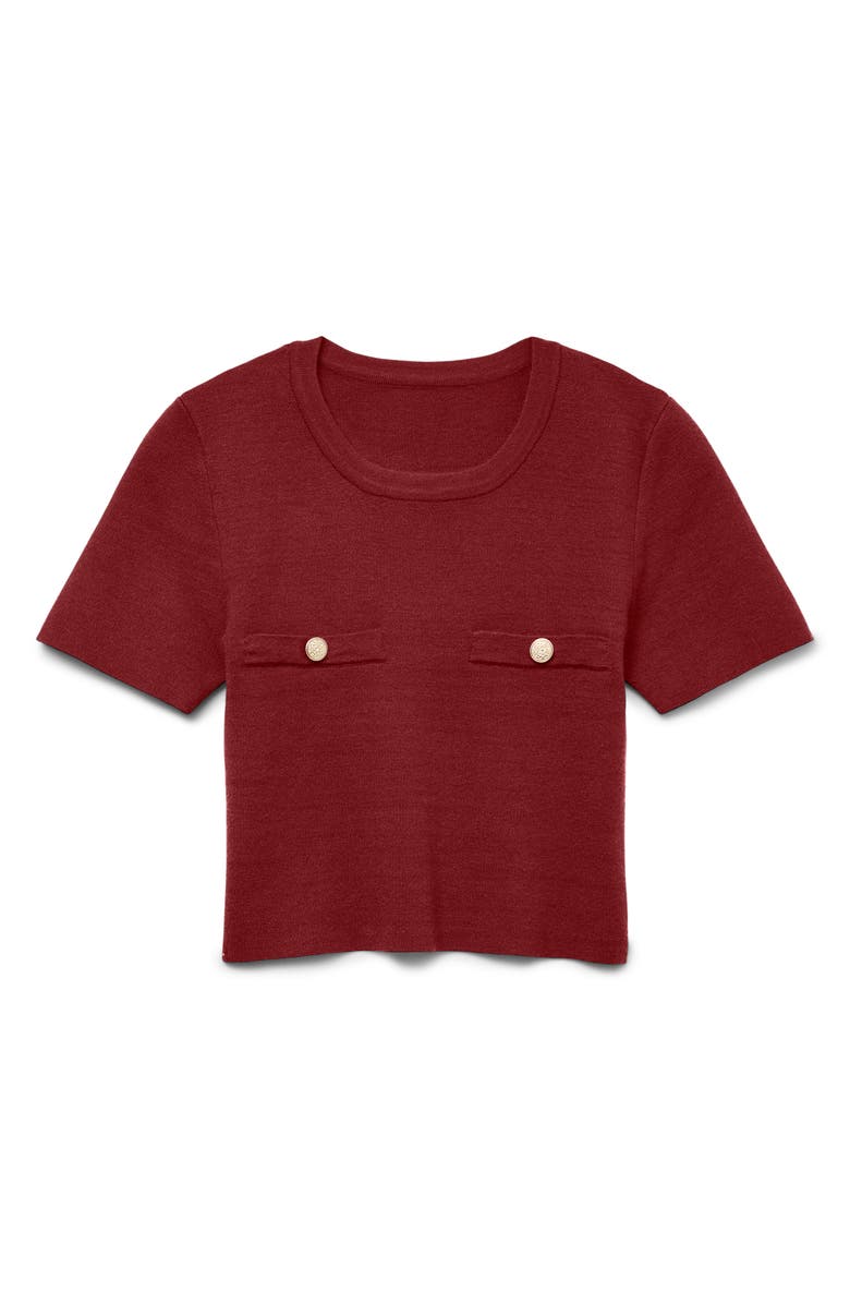 VERO MODA Kristen Short Sleeve Sweater, Main, color, Syrah