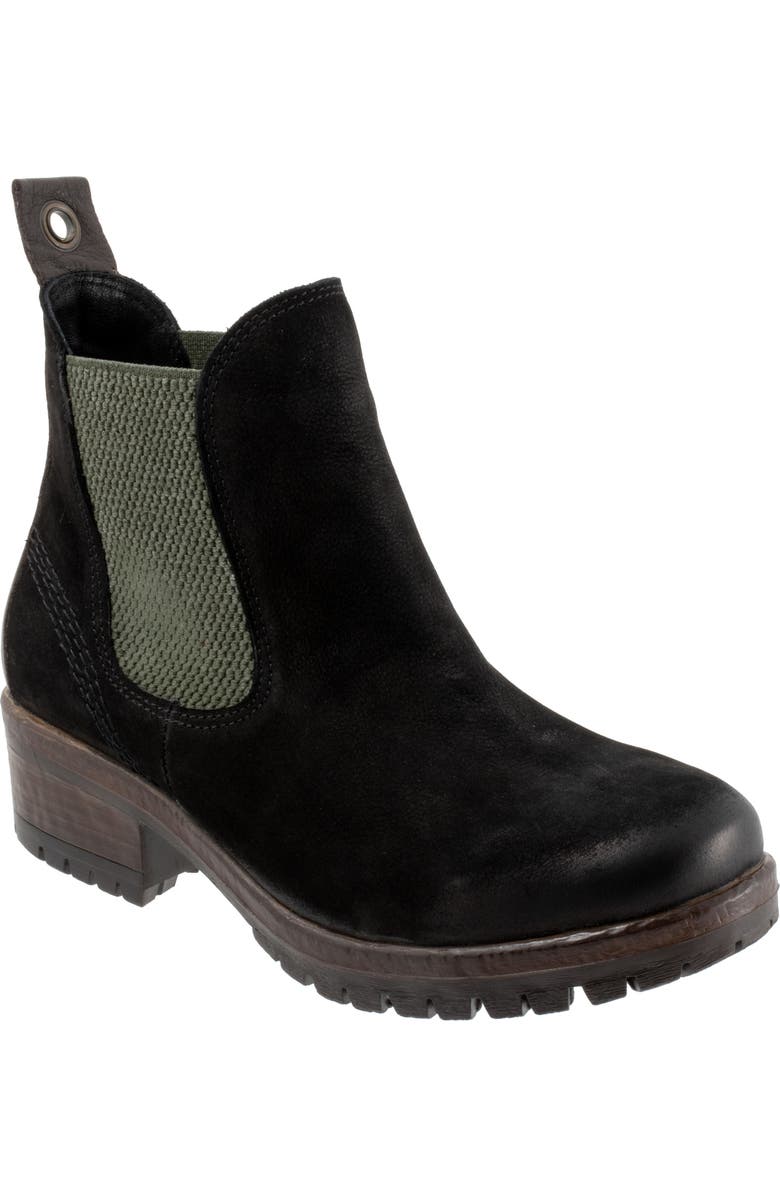 Bueno Florida Chelsea Boot, Main, color, Black Nubuck/ Khaki