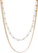 Nordstrom Set of 2 Beaded & Snake Chain Necklaces