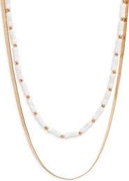 Nordstrom Set of 2 Beaded & Snake Chain Necklaces