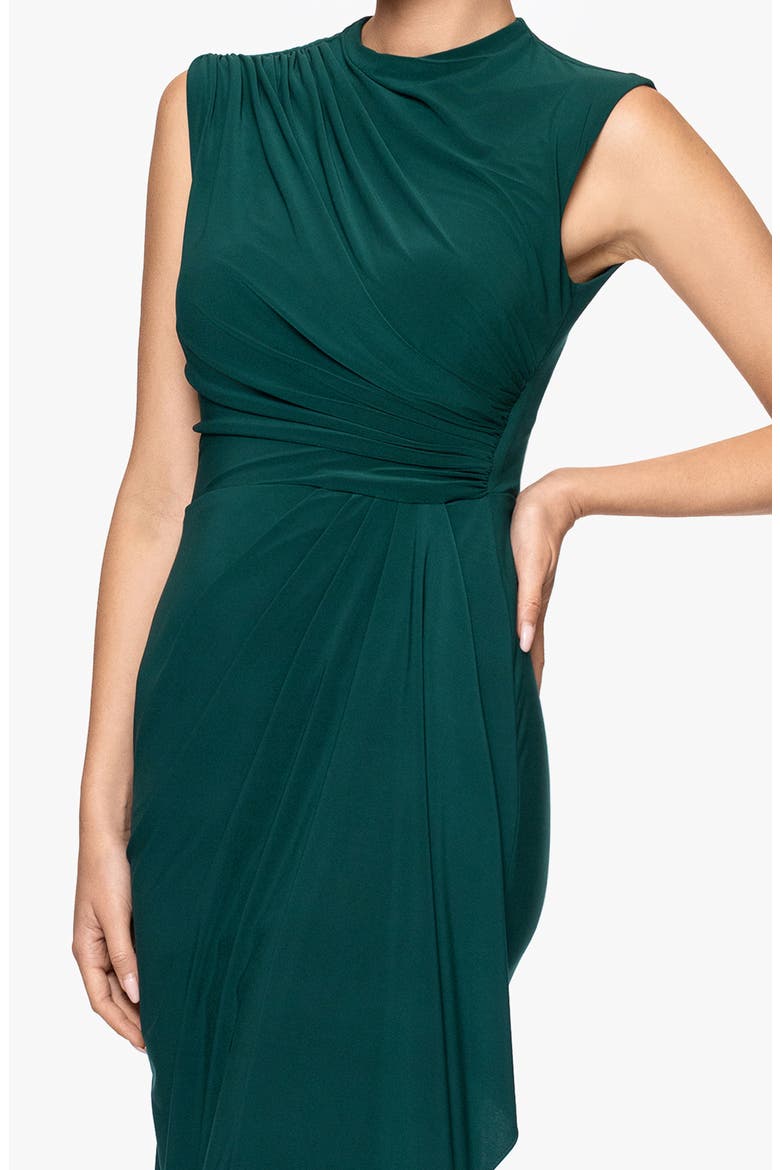 Ruched Sleeveless Gown, Alternate, color, FOREST
