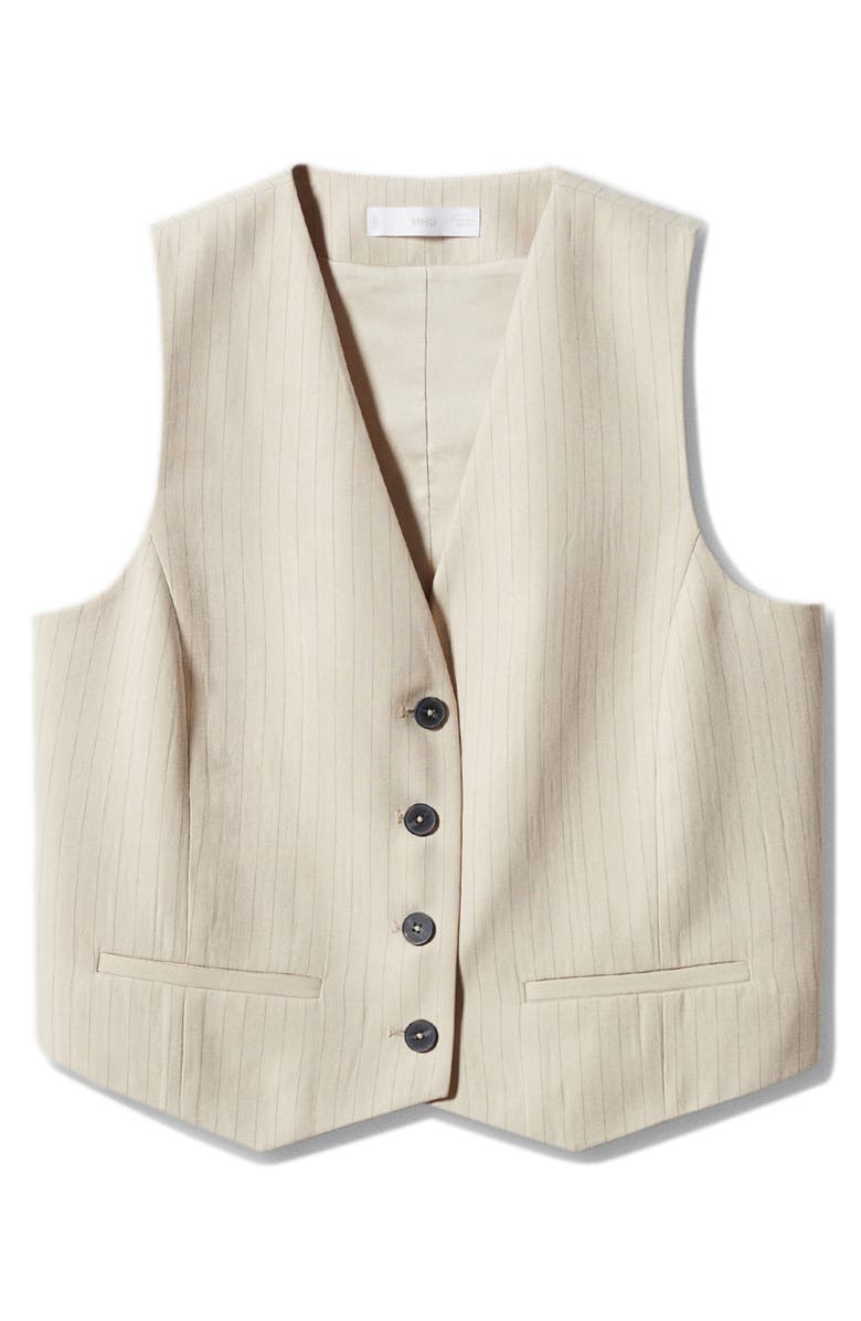 MANGO Pinstripe Crop Vest, Alternate, color, 