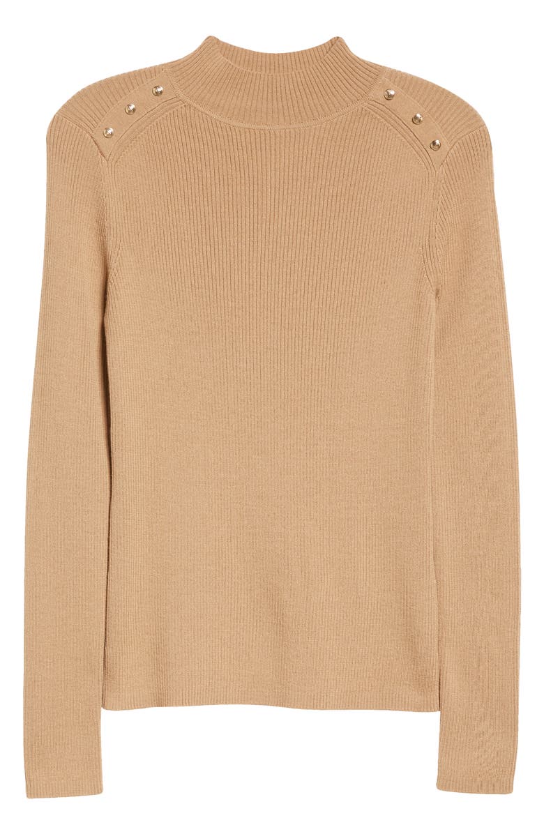 BOSS Fortney Rib Button Shoulder Wool Blend Sweater, Alternate, color, 