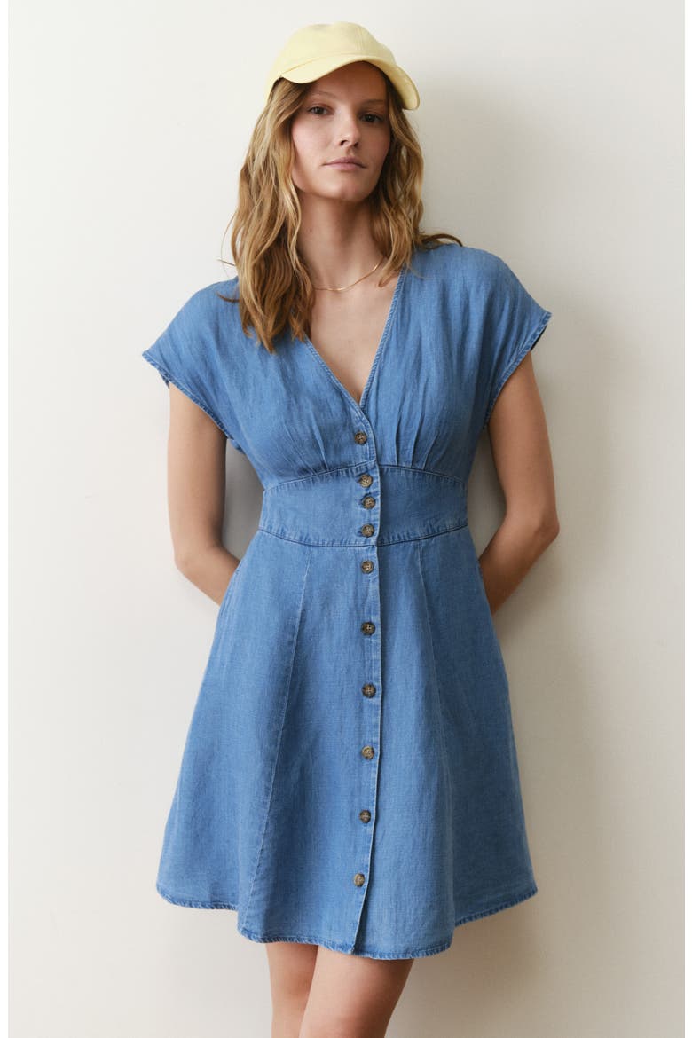 Camila Denim Minidress, Alternate, color, LIGHT WASH