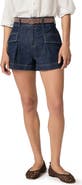PAIGE Anessa Pleated Denim Shorts