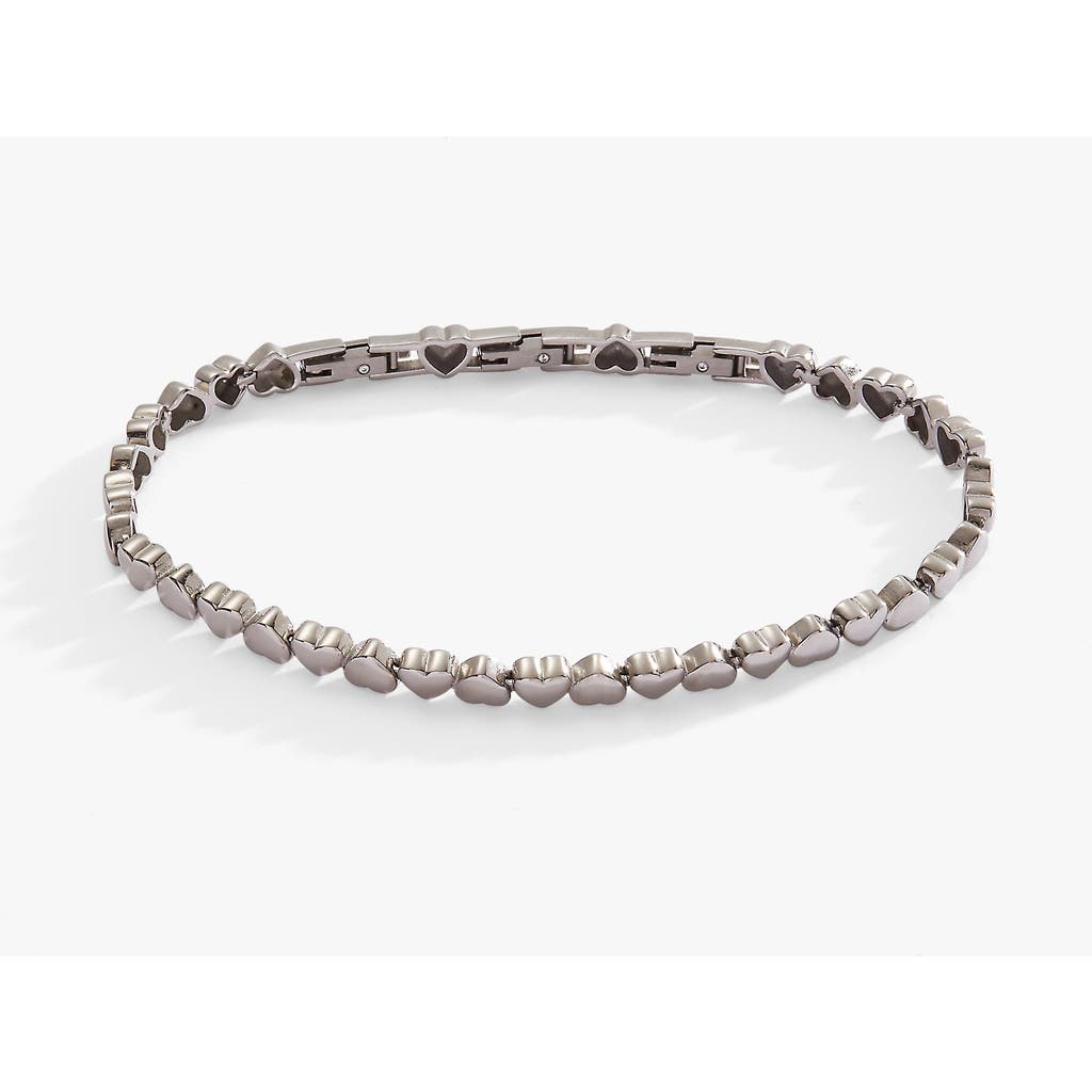Alex And Ani Heart Tennis Bracelet In Silver