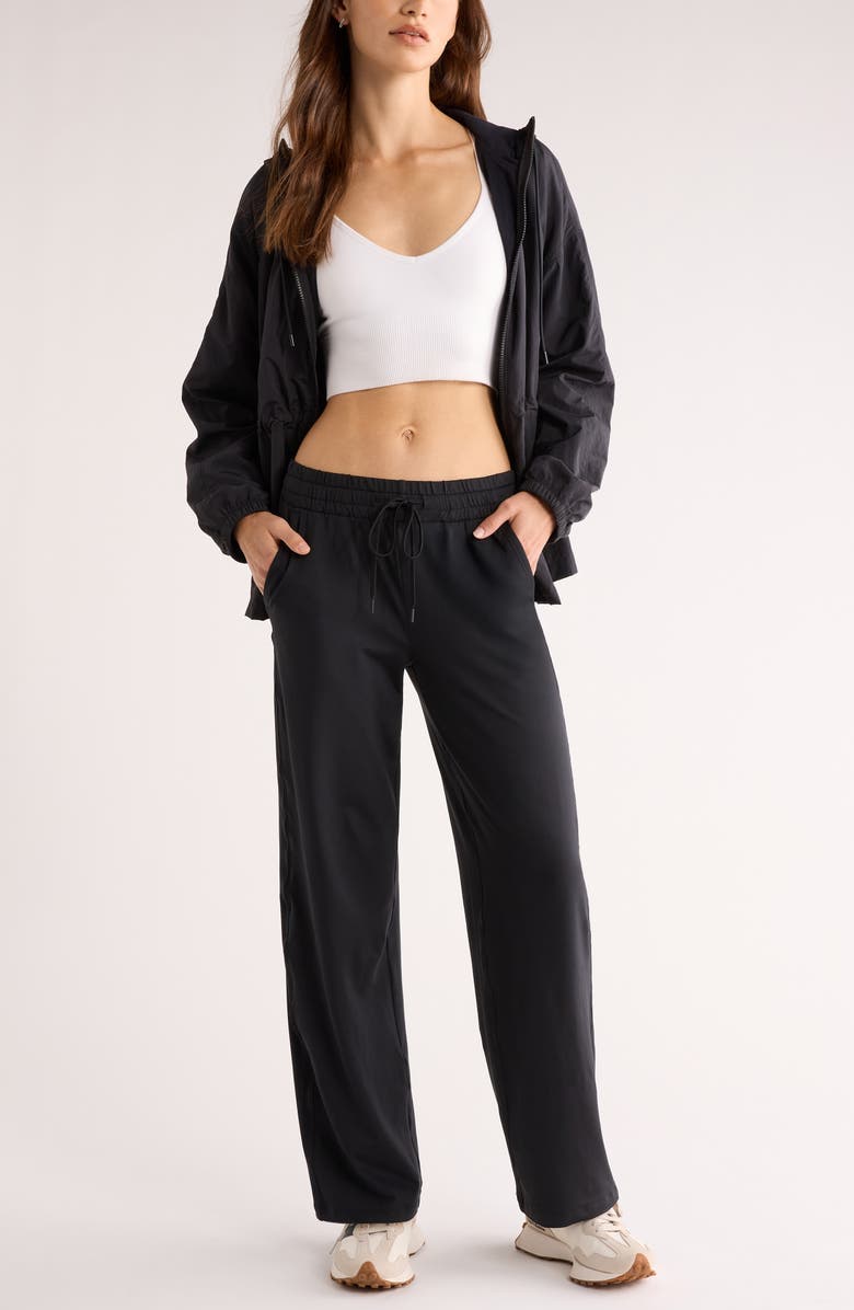 Zella Move In Straight Leg Sweatpants, Alternate, color, Black