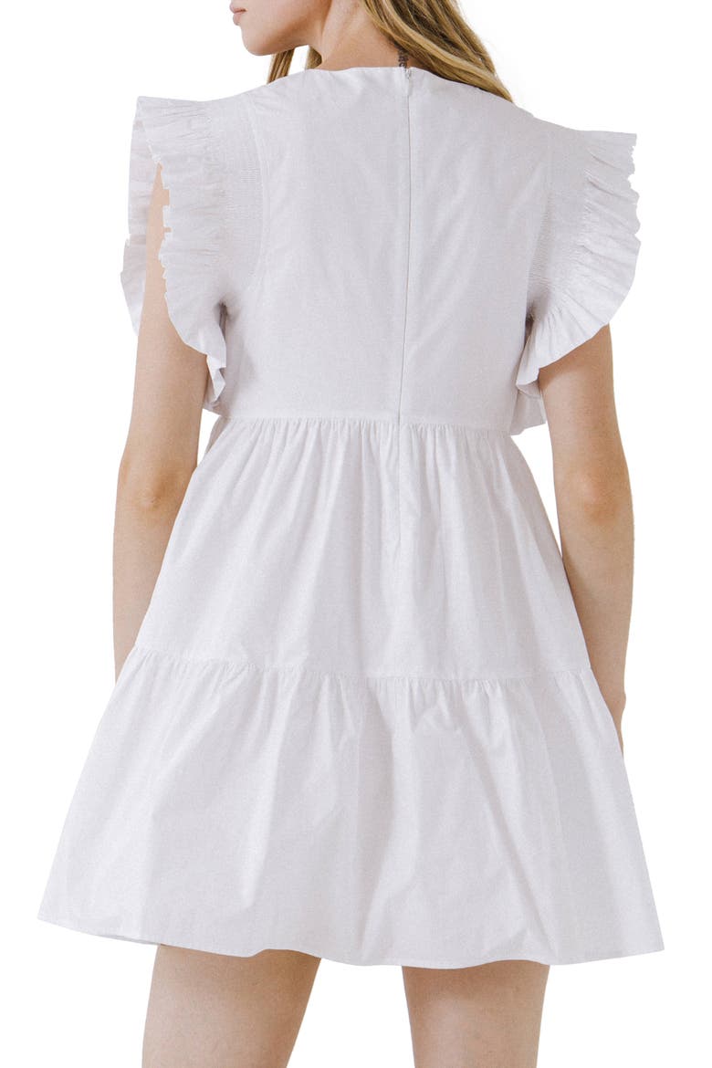 Ruffle Babydoll Minidress, Alternate, color, WHITE